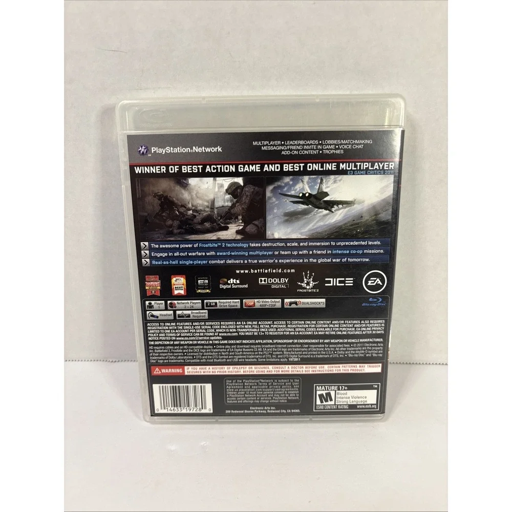 Battlefield 3 PlayStation 3 PS3 2011 EA DICE First Person Shooter Video Game